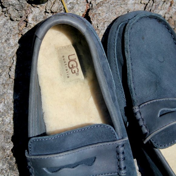 UGG Driving Shoe Loafer -  Navy Blue Size 9 'Tucker' - Picture 7 of 11